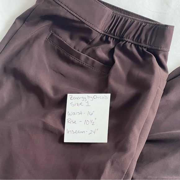 Chico’s Zenergy Neema Side-Button Crop Pants Women’s Size 8 Lightweight Brown - Picture 12 of 12